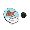 Mindset Is Everything Black Alloy Brooches JEWB-I030-12A-3