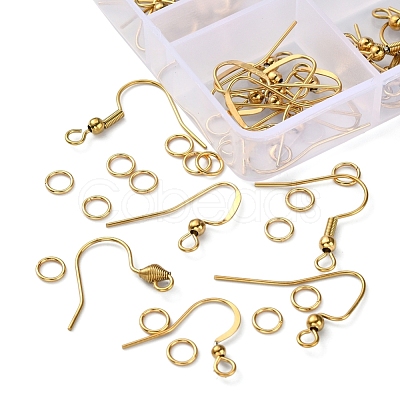 50Pcs 5 Style 304 Stainless Steel Earring Hooks STAS-YW0001-23-1