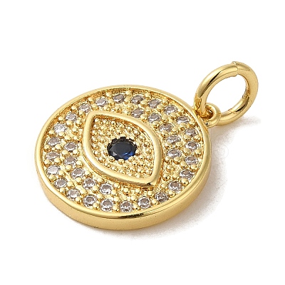 Brass Micro Pave Clear Cubic Zirconia Pendants KK-R162-005A-G-1