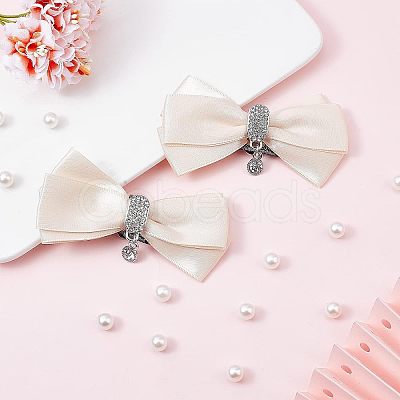 2Pcs Detachable Polyester Bowknot Shoe Decoration AJEW-FG0002-01A-1