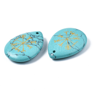 Synthetic Turquoise Pendants G-T122-72H-1