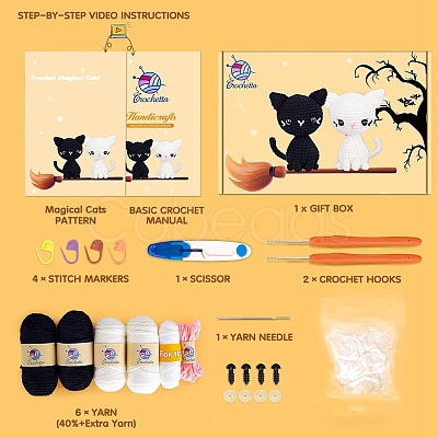 DIY Cat Crochet Knitting Beginner Kit PW-WG9BF43-03-1