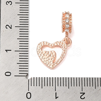 Rack Plating Alloy Crystal Rhinestone European Dangle Charms PALLOY-S189-37RG-1