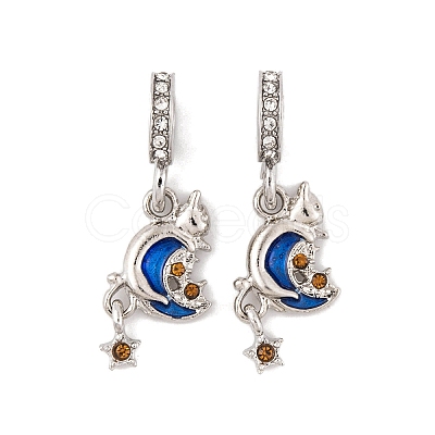 Rack Plating Alloy Crystal Rhinestone European Dangle Charms FIND-C055-23P-1