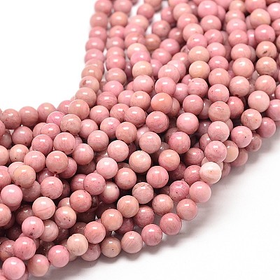 Natural Rhodonite Round Bead Strands G-P072-38-8mm-1