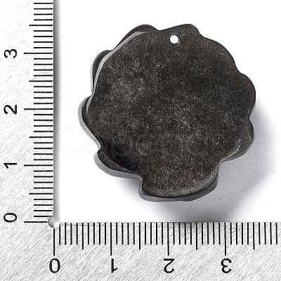 Natural Sliver Obsidian Pendants G-G098-02B-1