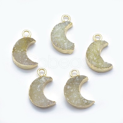 Natural Quartz Pendants G-P383-15G-01-1