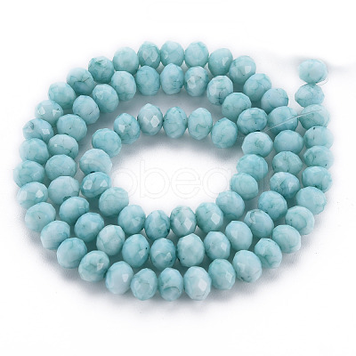 Opaque Baking Painted Glass Beads Strands EGLA-N006-009A-A04-1