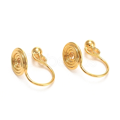 Brass Clip-on Earring Converters Findings KK-D060-03G-02-1