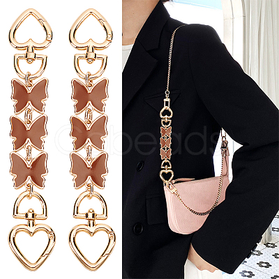 WADORN 2Pcs Butterfly Alloy Enamel Purse Strap Extender FIND-WR0007-23A-1