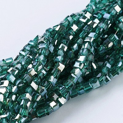 Electroplate Glass Beads Strands EGLA-F121-HR-A01-1