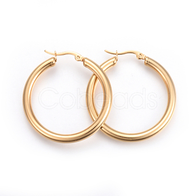 201 Stainless Steel Hoop Earrings X-EJEW-A052-19E-G-1