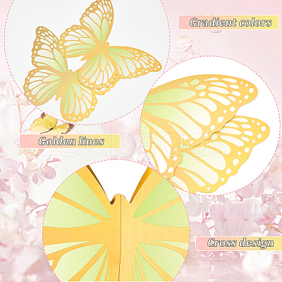 Coated Paper 3D Butterfly Display Decorations AJEW-WH0041-97-1