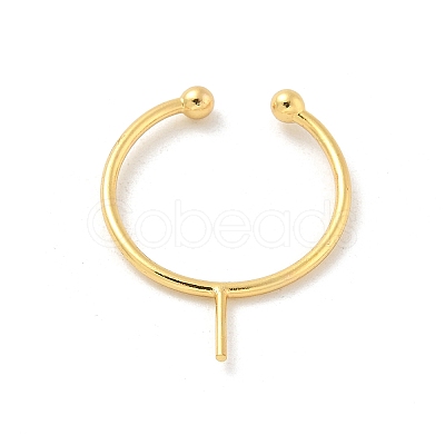 Brass Open Cuff Ring Settings KK-G518-04G-03-1