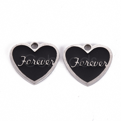 201 Stainless Steel Enamel Pendants STAS-Q238-037-1