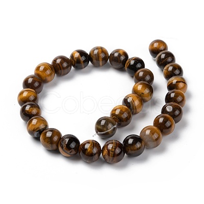 Natural Tiger Eye Round Bead Strands X-G-R200-14mm-1