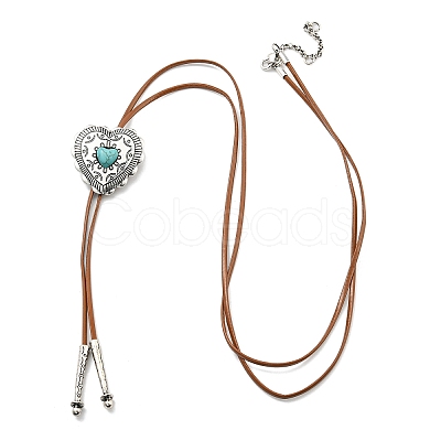 Alloy Pendant Necklaces with  Synthetic Turquoise NJEW-A022-02B-1