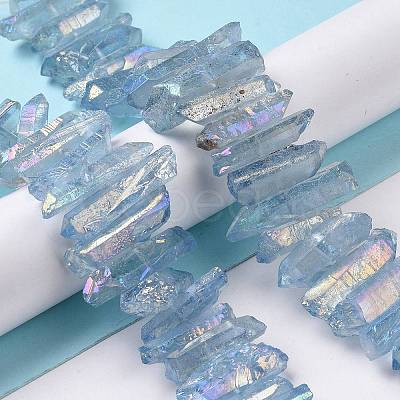 Natural Quartz Crystal Points Beads Strands G-K181-B25-1