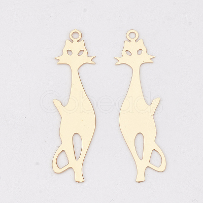 Brass Kitten Pendants X-KKC-S001-023KC-1