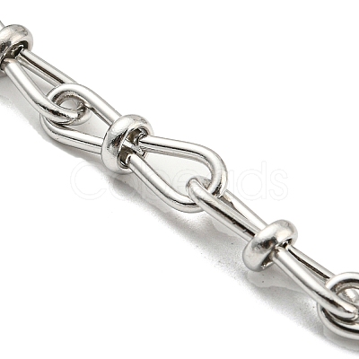 Non-Tarnish 304 Stainless Steel Bowknot Link Chain Bracelet BJEW-C042-06P-1