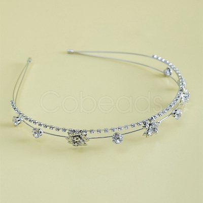 Metal Micro Pave Cubic Zirconia Hair Bands PW-WG633CD-02-1