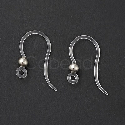 Transparent Resin Earring Hooks RESI-G050-01P-1