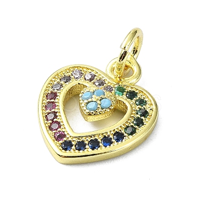 Brass Micro Pave Colorful Cubic Zirconia Pendants KK-H475-14G-05-1