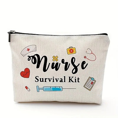 Nurse Cotton Linen Cosmetic Bag PW-WG63290-03-1