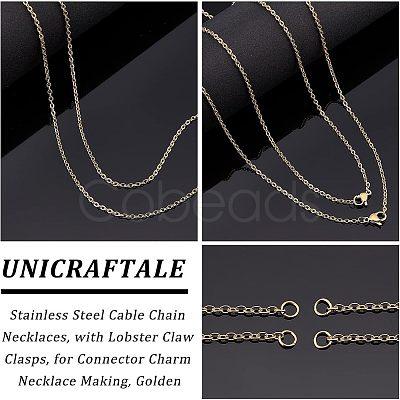 Unicraftale Half Finished 304 Stainless Steel Cable Chain Necklaces STAS-UN0038-66G-1