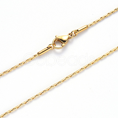 PVD Vacuum Plating 304 Stainless Steel Coreana Chain Necklace NJEW-S420-005B-G-1