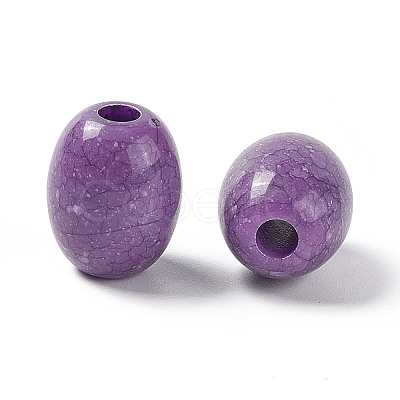 Crackle Opaque Acrylic European Beads OACR-C006-37-1