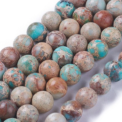 Natural Imperial Jasper Beads Strands X-G-I122-8mm-12-1