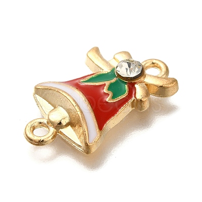 Christmas Bell Alloy Red Enamel Links FIND-I040-03A-1