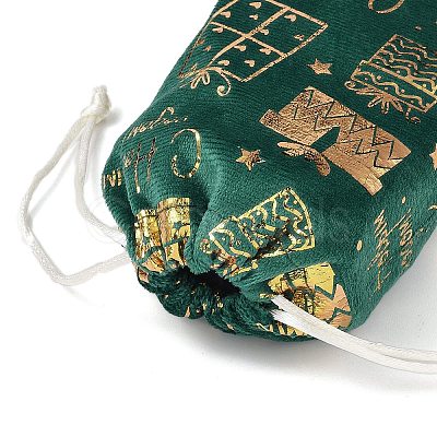 Gold Stamping Christmas Velvet Storage Bags ABAG-Q053-01B-02E-1