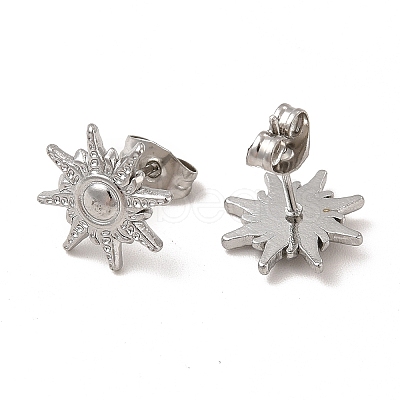 Non-Tarnish 304 Stainless Steel Sun Stud Earrings for Women EJEW-I281-04P-1