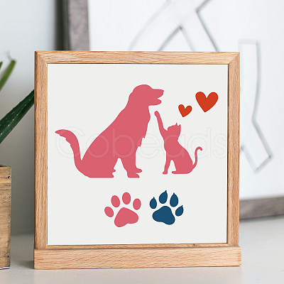 MAYJOYDIY US 1 Set Cat Dog PET Hollow Out Drawing Painting Stencils DIY-MA0004-59-1