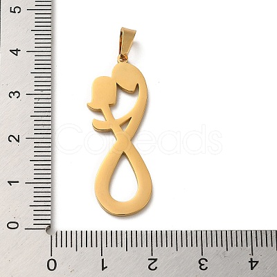 304 Stainless Steel Pendants STAS-O005-08G-1