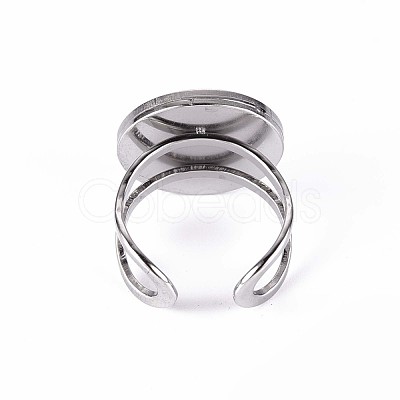 Non-Tarnish 201 Stainless Steel Cuff Pad Ring Settings X-STAS-S080-040D-P-1