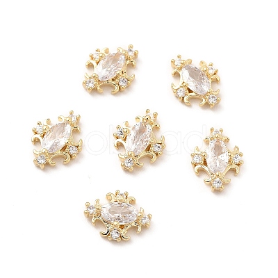 Brass Micro Pave Cubic Zirconia Cabochons MRMJ-P015-02E-LG-1