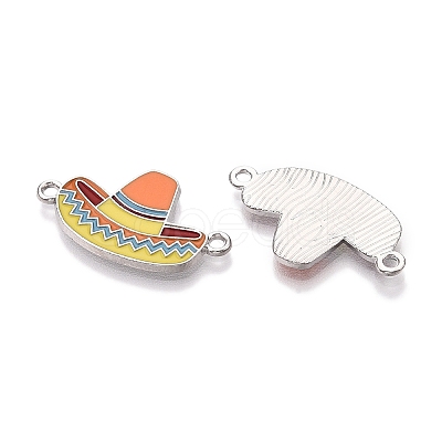 Rack Plating Alloy Enamel Colorful Sombrero Connector Charms ENAM-N056-351P-1