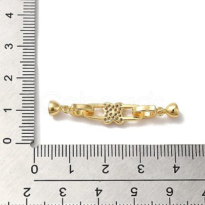 Brass Micro Pave Clear Cubic Zirconia Fold Over Clasps KK-B079-02G-1