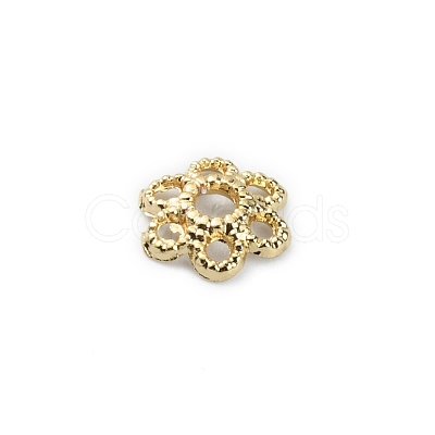 6-Petal Brass Bead Caps FIND-WH0110-144-1