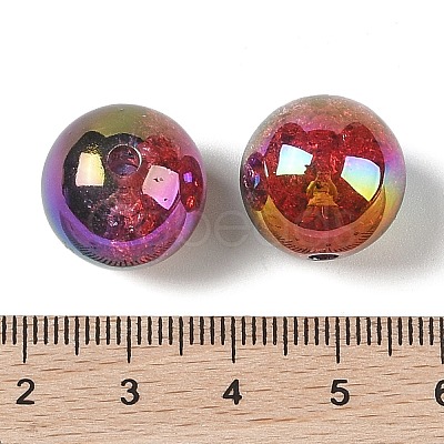 UV Plating Opaque Crackle Two-tone Acrylic Beads MACR-C032-01B-1