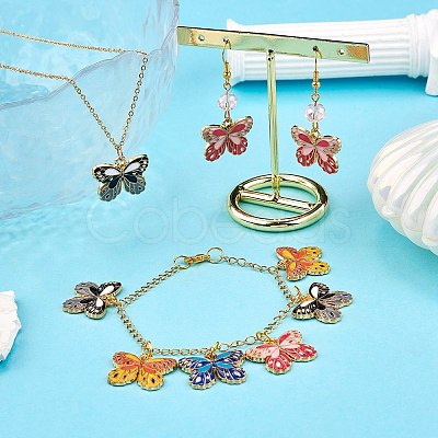 32Pcs 4 Colors Alloy Enamel Pendants FIND-SZ0006-04-1