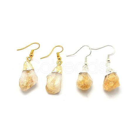 Natural Citrine Dangle Earring EJEW-F173-D02-1