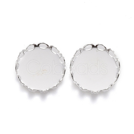304 Stainless Steel Cabochon Settings X-STAS-P249-16G-S-1