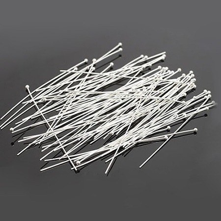 Silver Color Plated DIY Jewelry Brass Ball Head Pins for Most Unique Necklace Design X-RP0.5x20mm-S-1