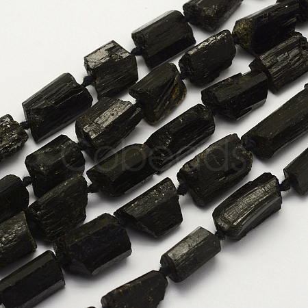 Natural Black Tourmaline Beads Strands G-L464-06-1