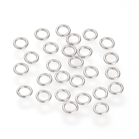 304 Stainless Steel Round Rings X-STAS-S066-16-6mm-1