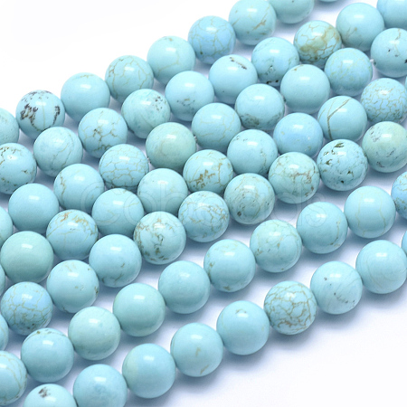 Natural Magnesite Beads Strands TURQ-G148-07-10mm-1